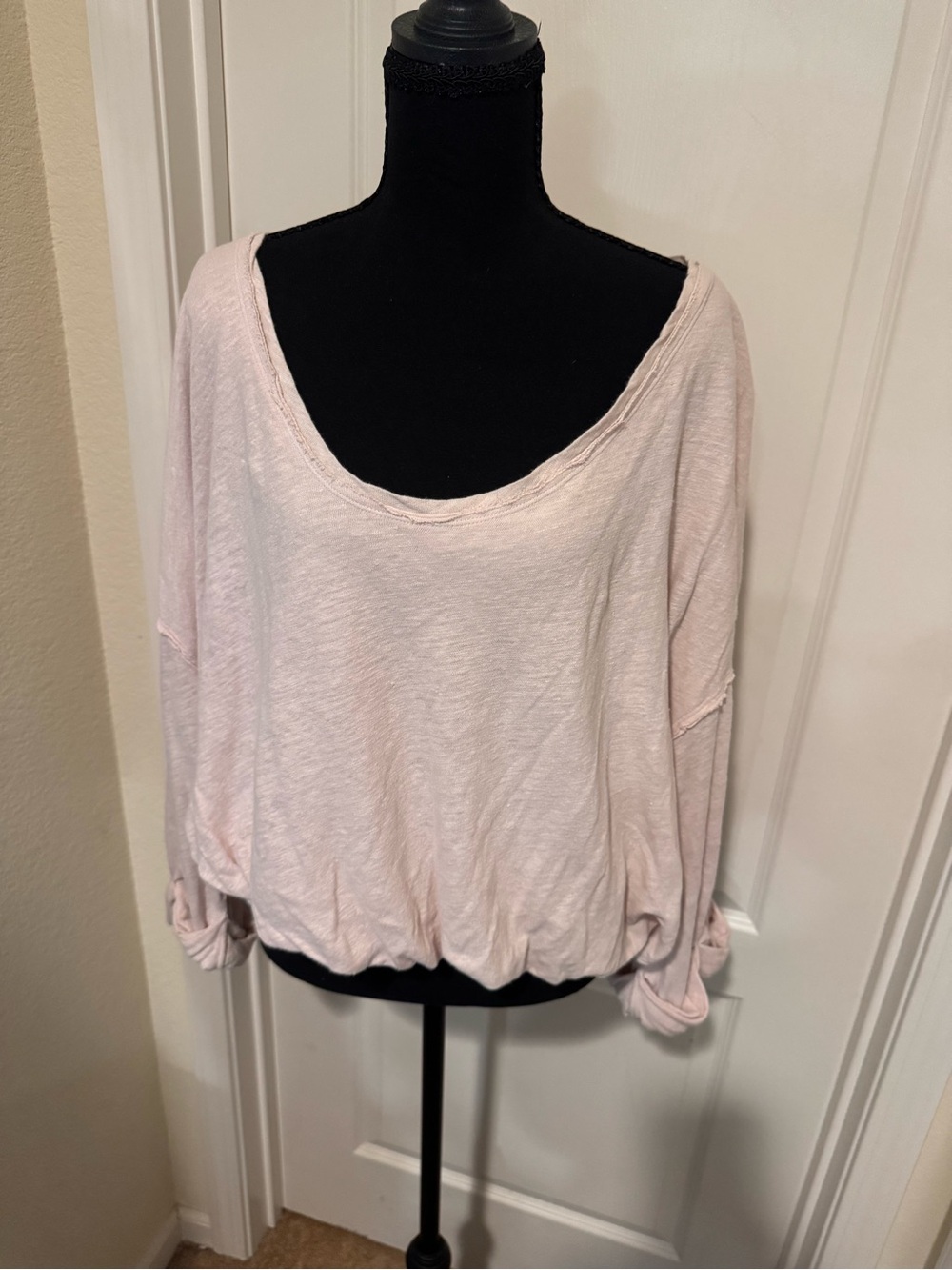 Free People light Pink Women's Scoop Neck Pullover Top